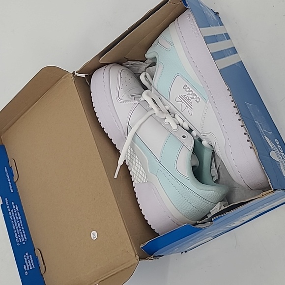 NWT Adidas forum bold womens size 9 white & light blue platform - Picture 2 of 8